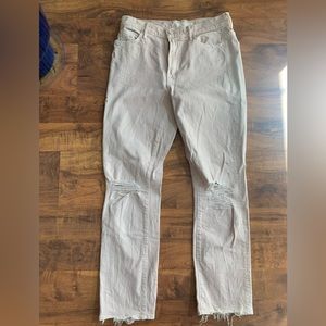 Pink distressed Mother jeans